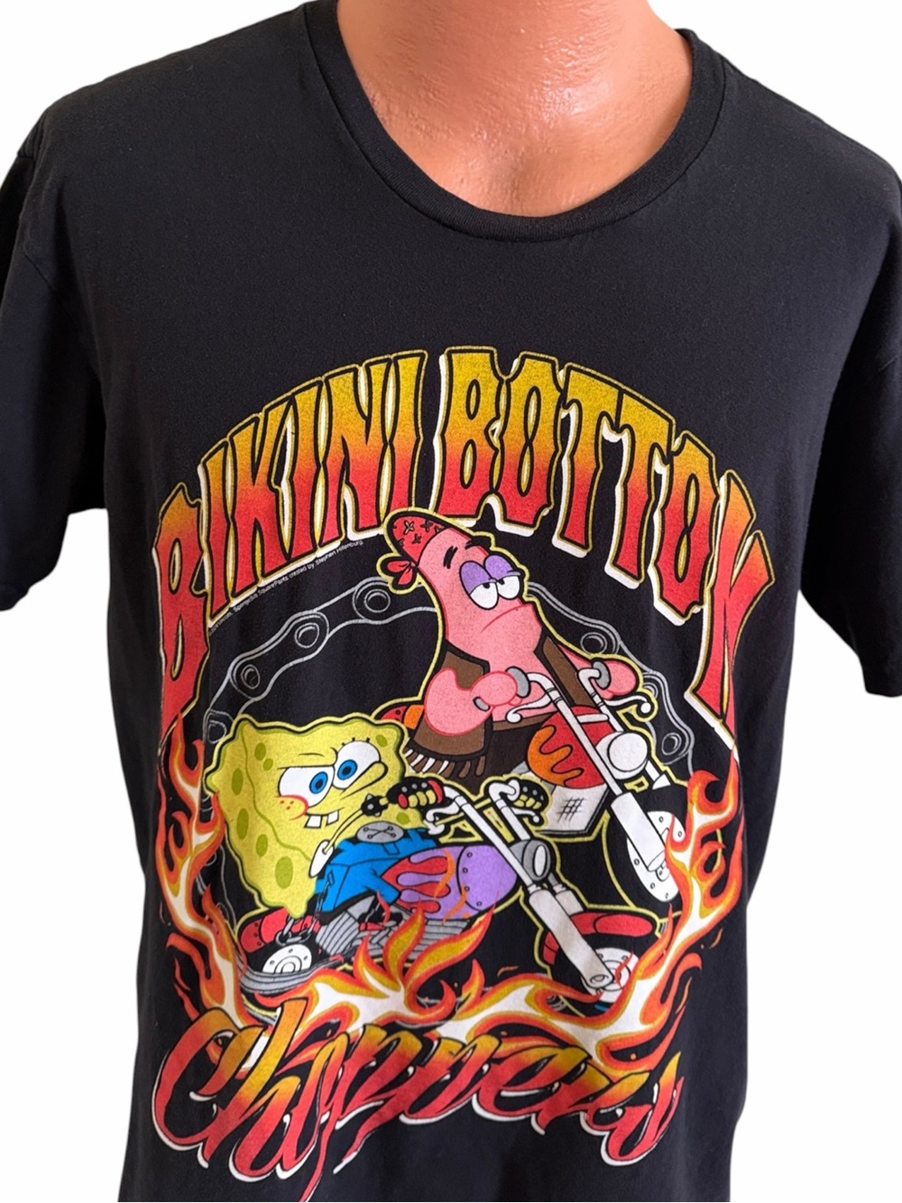 MEN’S BRISCO BRANDS SPONGEBOB & PATRICK “Bikini Bottom Choppers” GRAPHIC TEE Lg